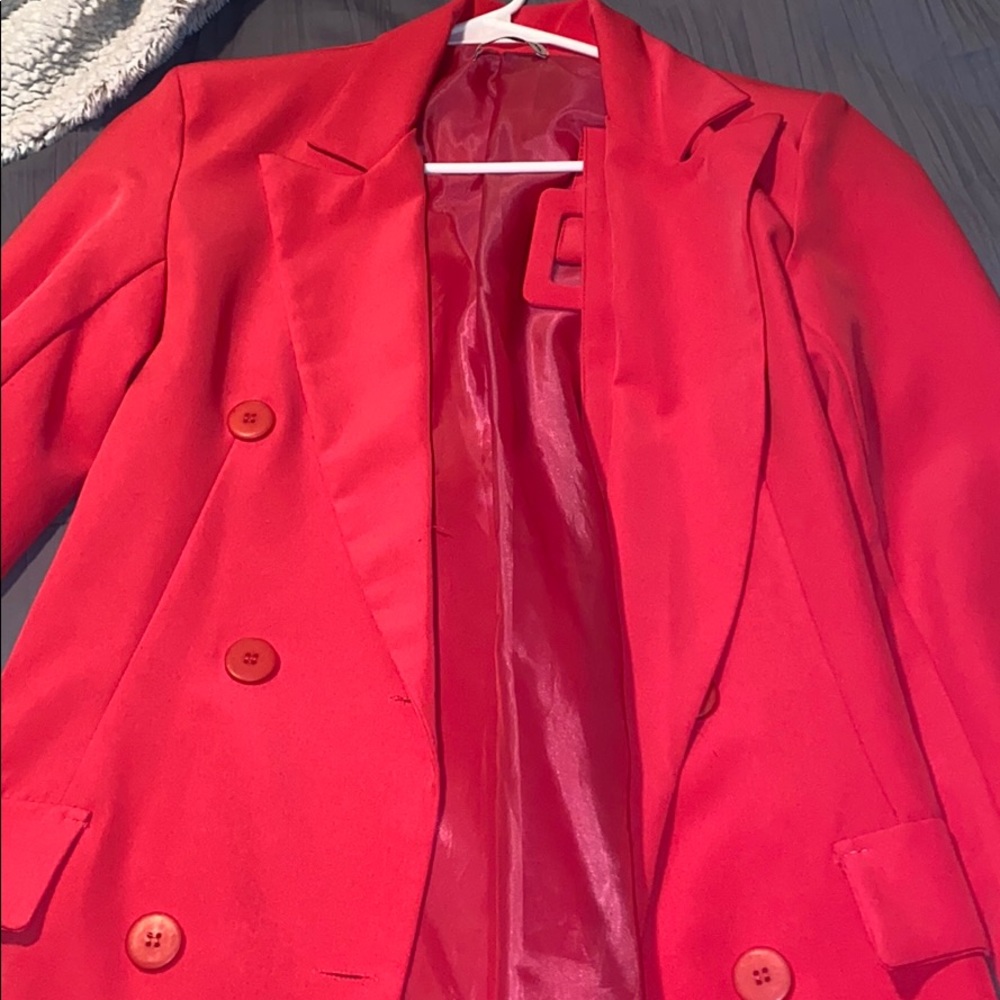 Pink blazer dress